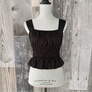 Avec Les Filles Cotton Square Neck Tank